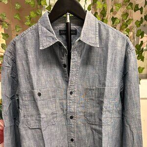 Men’s Banana Republic Cotton Slim Fit Blue Button-Down Shirt Sz M